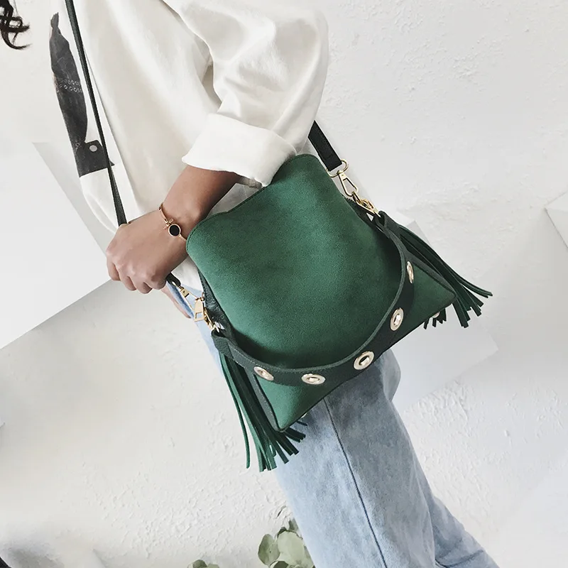 Guarder/винтажная модная женская сумка-ведро с бахромой сумка на плечо