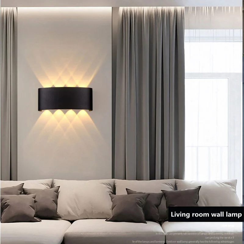 

8w LED Wall Light Outdoor Waterproof IP65 Porch Garden Wall Lamp & Indoor Bedroom Bedside Decoration Lighting Lamp Aluminum