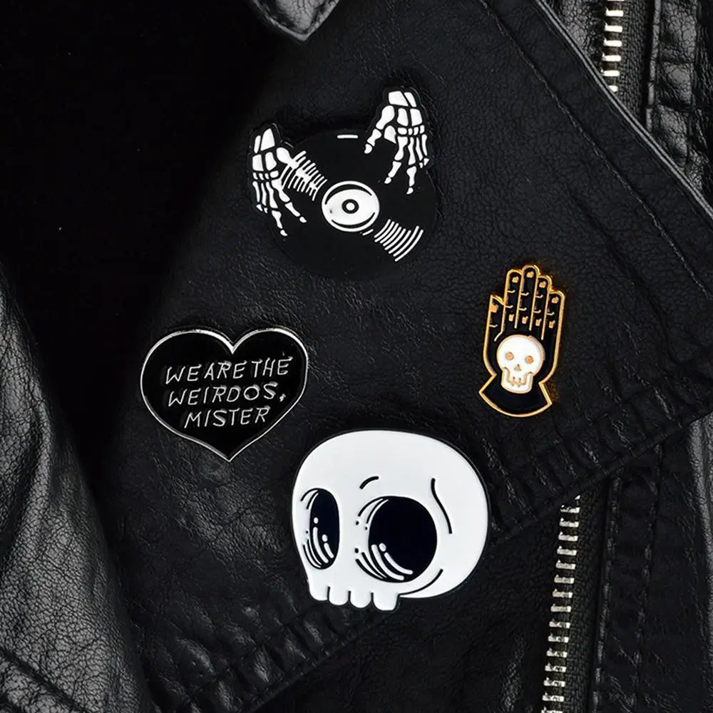 Эмалированная заколка для влюбленных музыки в стиле панк виниловая бейдж DJ