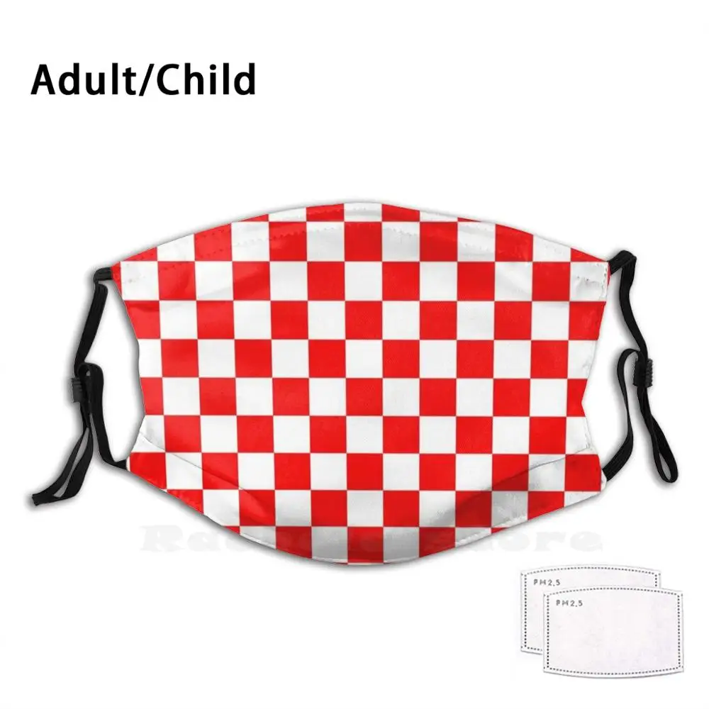 Шахматная маска с фильтром против пыли для взрослых и детей Хорватия Hrvatska Hrvati