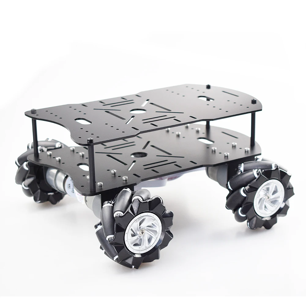 Двойной слой 4WD 80 мм Mecanum колеса RC робот шасси автомобиля с блоком питания