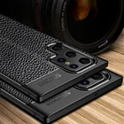 KEYSION противоударный чехол для Samsung S22 Ultra 5G S22 Pro кожаная Текстура силиконовый чехол для телефона для Galaxy S21 Ulta 21 FE S20 + Plus