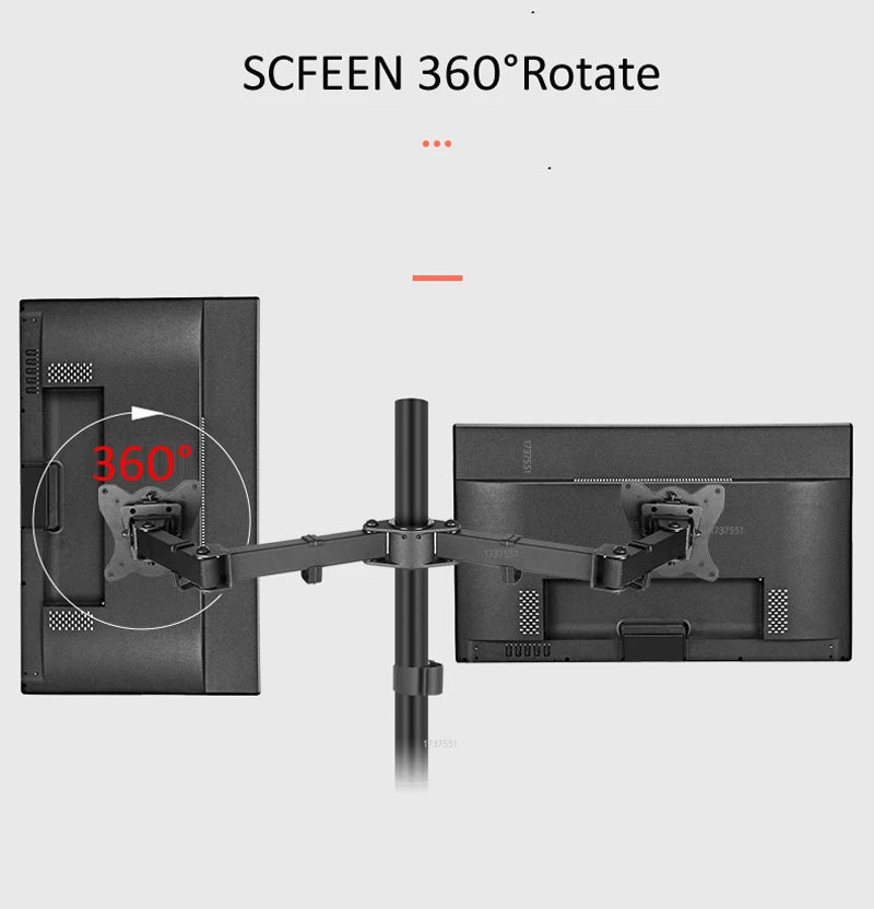 NEW 400mm B902-240 Desktop Stand Full Motion 360 Degree steel Dual Monitor Holder 10"-27" clamp base Mount Arm Load 15kg |