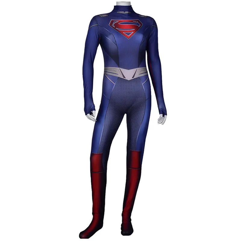 Only Jumpsuit Взрослые дети супердевочка Косплей зенай супергерой 3D печатных боди Женский костюм комбинезоны костюмы на Хэллоуин плащ - Цвет: Only Jumpsuit