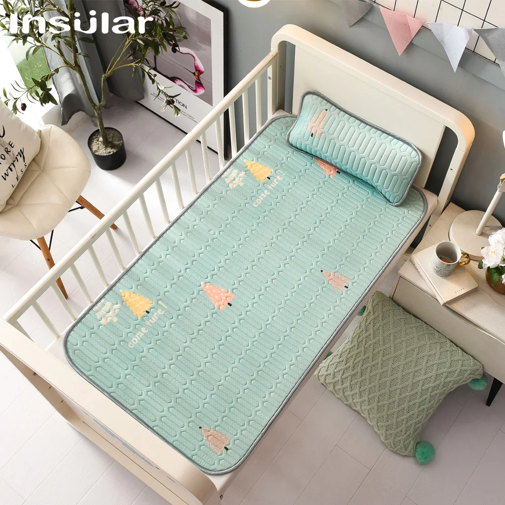 Изолирующий детский летний коврик с подушкой 120*60 см нескользящий латексный