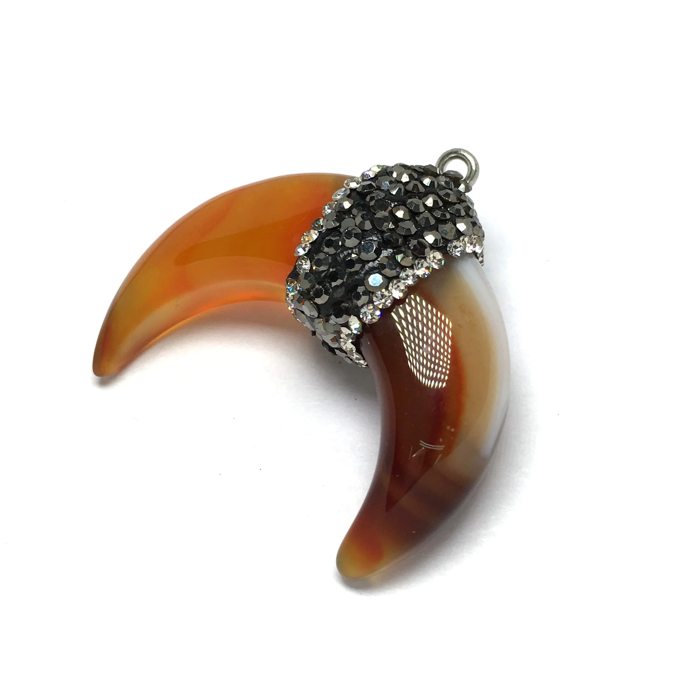 Подвески и ожерелье из натурального камня в форме Луны|Ожерелья с подвеской| |