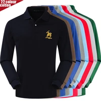 high quality 3d patch 100 cotton polo logo shirt casual polo shirts mens long seeve polo shirt new arrival tops tees