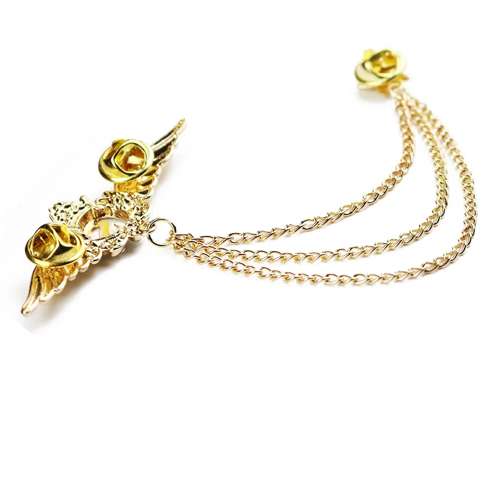 

Булавка для лацкана в форме крыла звезды для костюма рубашки корсажное украшение для воротника (золото)