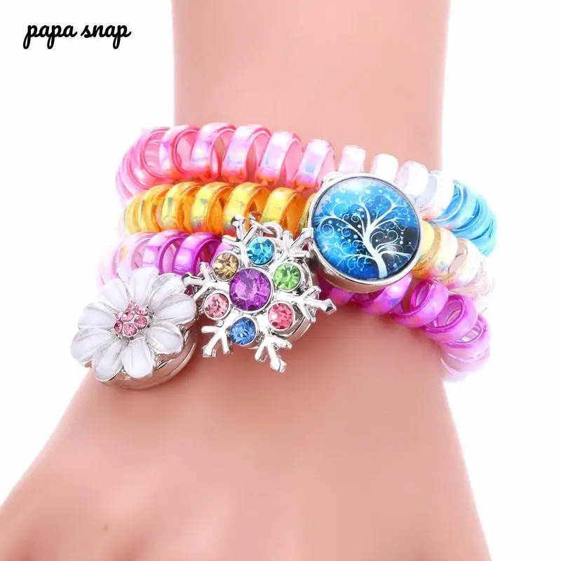 Новинка Браслет с кнопками застежками 18 мм полимерные эластичные браслеты