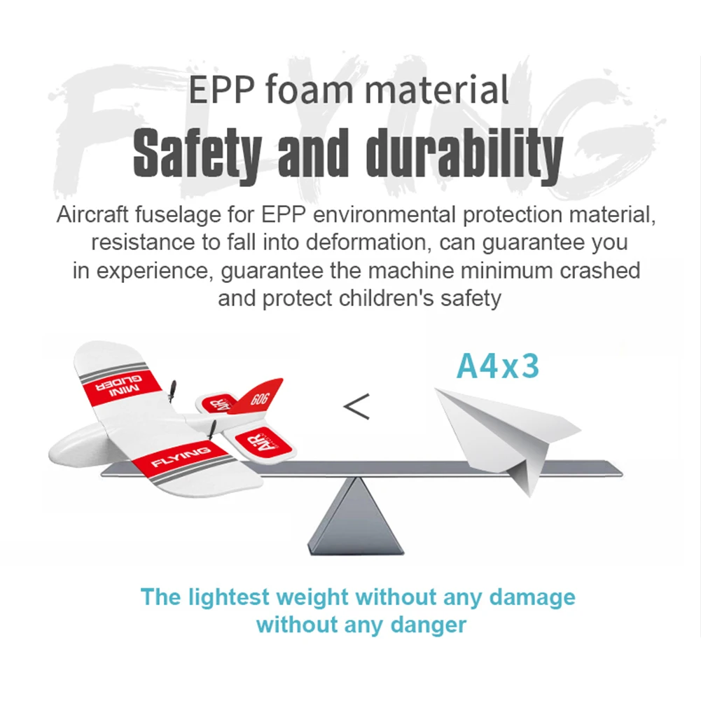 

KF606 2.4Ghz 2CH Mini Airplane Model RC Glider EPP Handmade DIY Foam Throwing Kids Gift Indoor Inertia Flying Built-in Gyro Toy