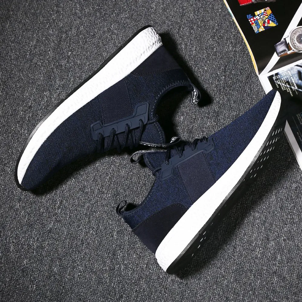 2019 мужские кроссовки модные одноцветные с дышащей сеткой перекрестной шнуровкой