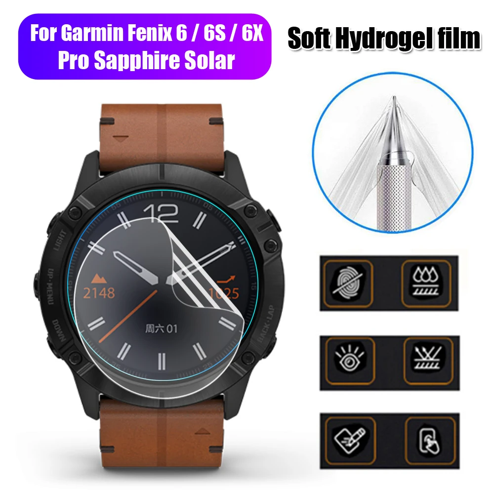 Гидрогелевая защитная пленка 2 шт. для Garmin Fenix 6 6S 6X Pro Sapphire Противоударная