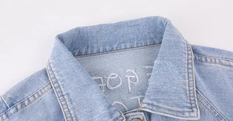 

2021 Spring autumn new Hole loose Denim jacket Coat Women fashion long sleeve Embroidered letters Jeans jacekts P2373