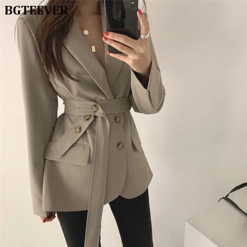 Винтажный женский пиджак пальто со шнуровкой длинный рукав тонкая женская