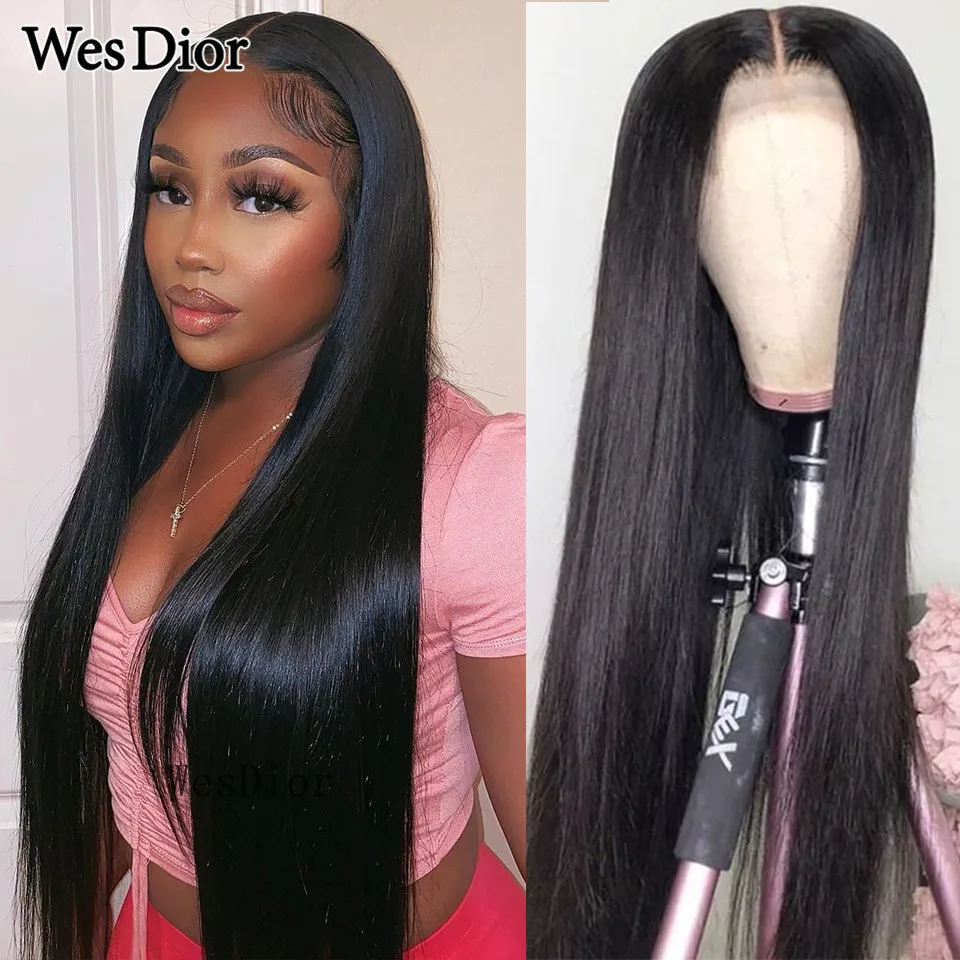 13x4 Lace Front Human Hair Wigs Pre-Plucked Brazilian Straight Lace Front Wig 4x4 Lace Wig For Black Women Density 180 Remy Hair