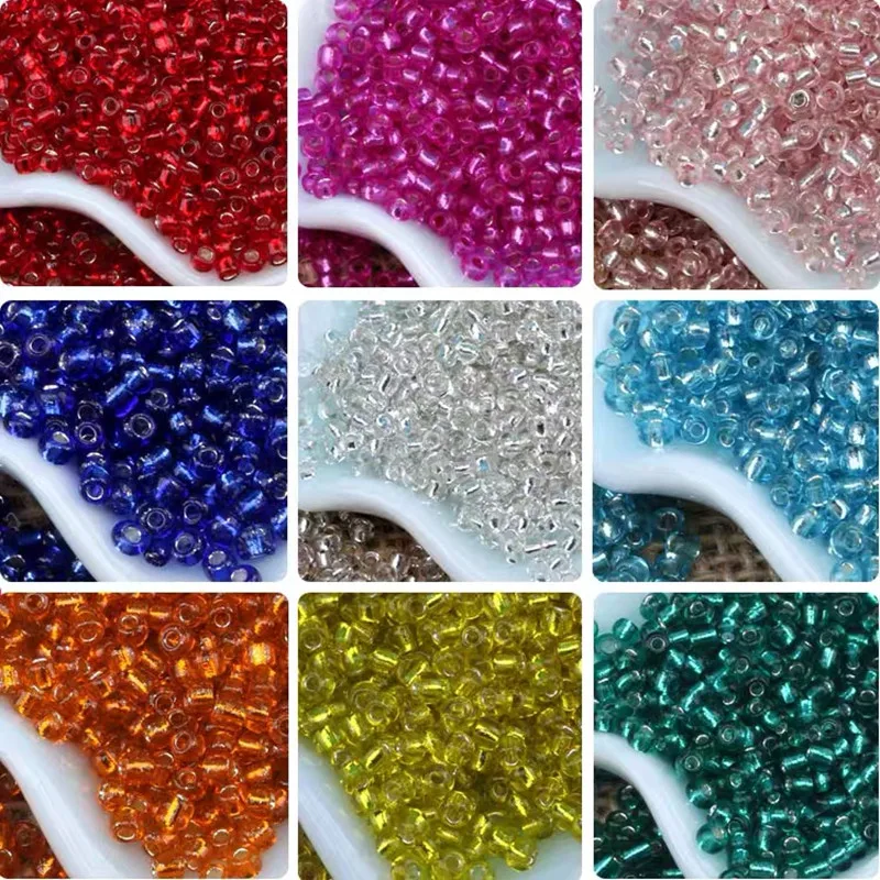 

15g/lot 2mm Silver Line Effect Charm Czech Glass Seed Beads for Jewelry Making DIY Handmade Bracelet Accessories