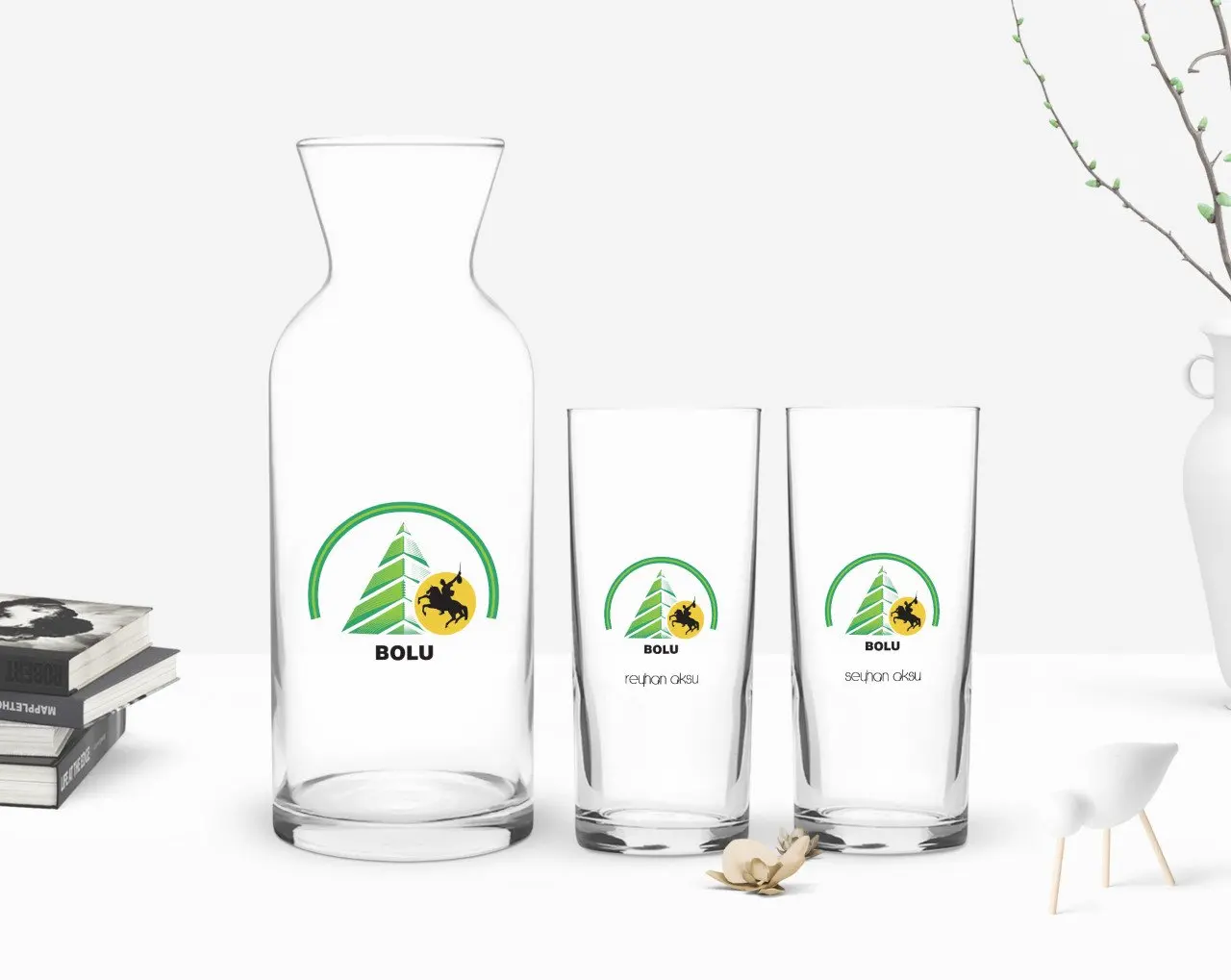 

Персонализированный красочный печатный дизайн Bolu туристическая двойная чашка И Графин в подарок Seti-1