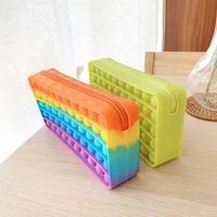 20cm pencil case popet silicone push bubble toy sensory stress reliever learn stationery zipper pencil bag kids fidget toys gift