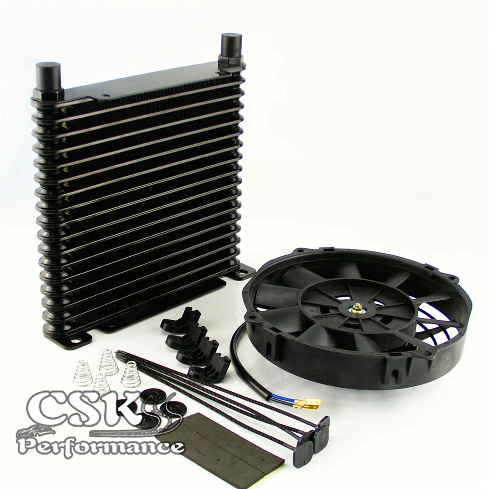 AN10 32 мм алюминиевый 17 Ряд двигателя/трансмиссия гоночный масляный радиатор + 7