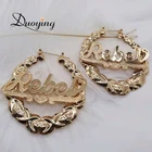 Серьги Duoying с именем, бамбуковые, с буквами на заказ, бамбуковые, с пояснениями, подарок, Прямая доставка, индивидуальные серьги