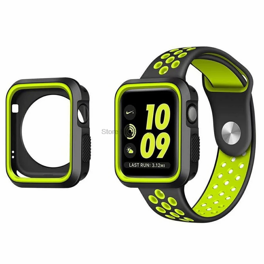 DHL 200pcs Band with Case 38/42 Shatter-Resistant Protective Soft Silicone Sport for Series 3/2/1 Edition Scarf |