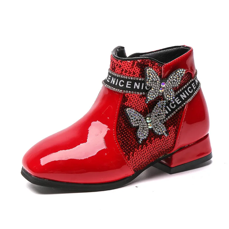 

Новинка 2020 года; Кожаные ботинки для девочек; Зимние ботинки для маленьких девочек; Бархатные ботинки принцессы с бантом; Ботинки Martin для бо...