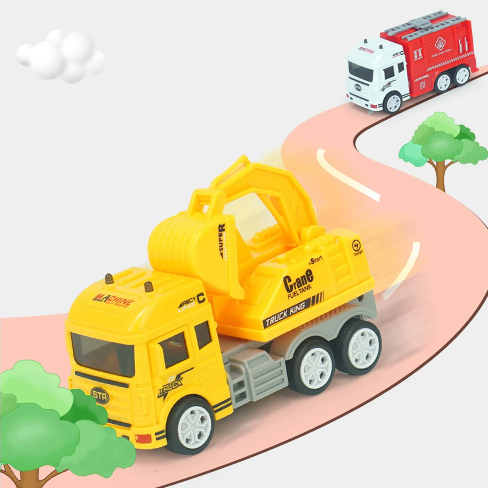 Инерционная мини-пожарная Инженерная машинка игрушки подарки для детей