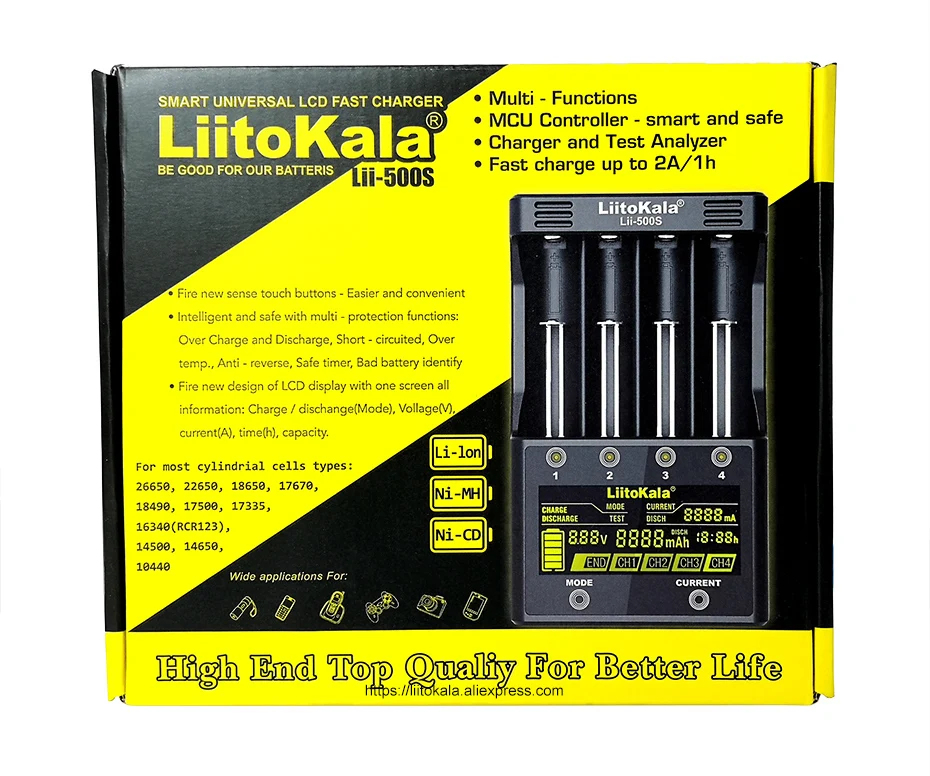 

Hot LiitoKala Lii-PD4 Lii-S6 Lii-S8 Lii-600 battery Charger for 18650 26650 21700 AA AAA 3.7V/3.2V/1.2V/ lithium NiMH battery