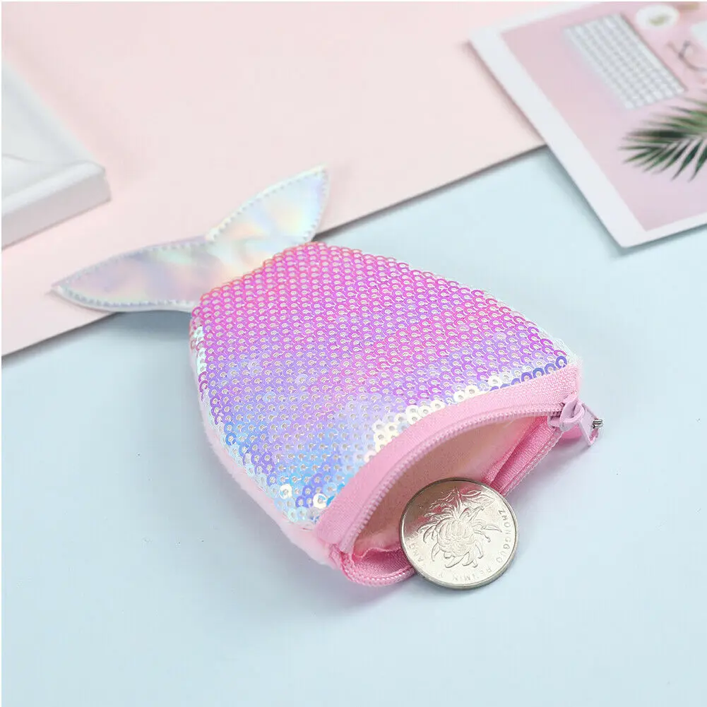 Women's Wallet Mermaid Tail Sequins Coin Purse Crossbody Bags Holder Pouch Gift for Kids Girl | Багаж и сумки