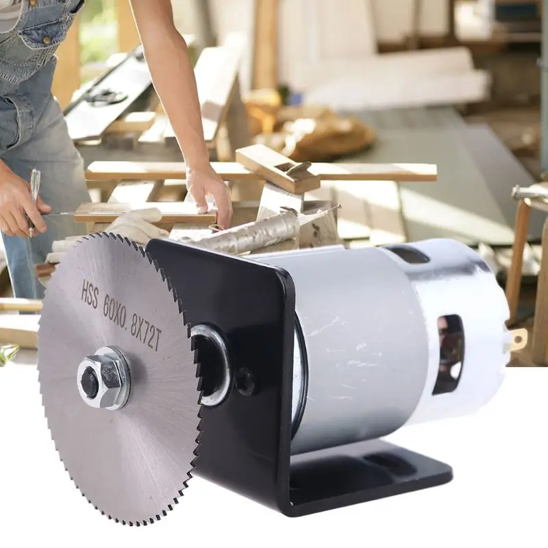 

DC 12V 775 Motor Table Saw Kit with Ball Bearing Mounting Bracket Saw Blade for Woodworking Cutting Polishing Engraving