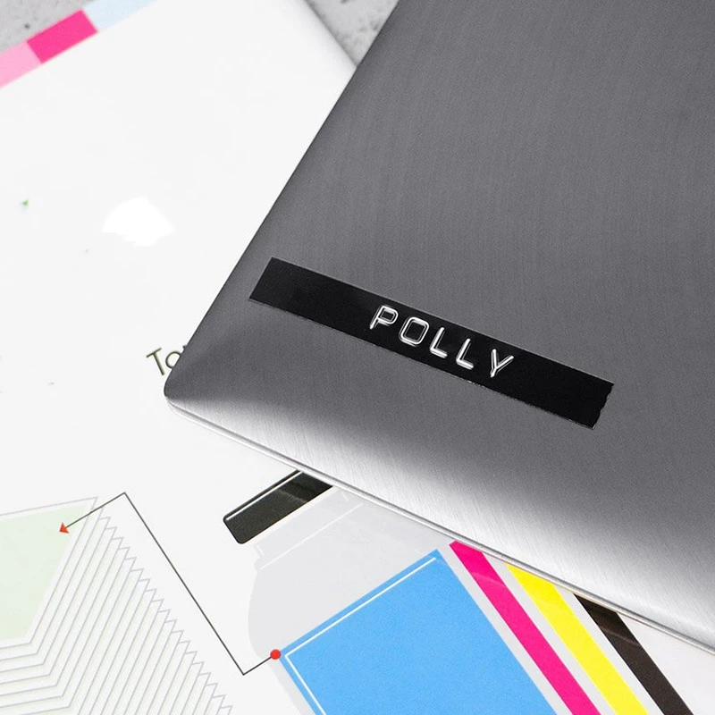 6 рулонов ленты для тиснения этикеток 3D пластик белый на черном 9 мм x 3 метра Dymo