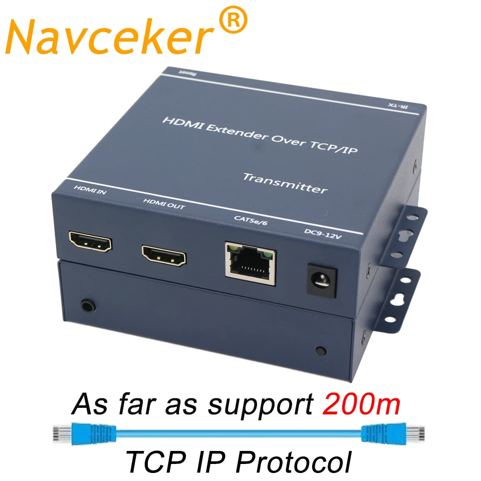 2020 лучший IP HDMI удлинитель 200 м по CAT5e CAT6 кабель RJ45 порты TX RX сеть 1080P ИК TCP IP|hdmi