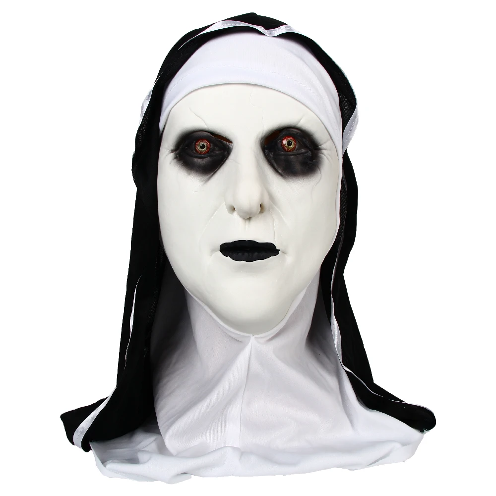 Страшная ужасная латексная маска монахини головной платок валак реквизит для