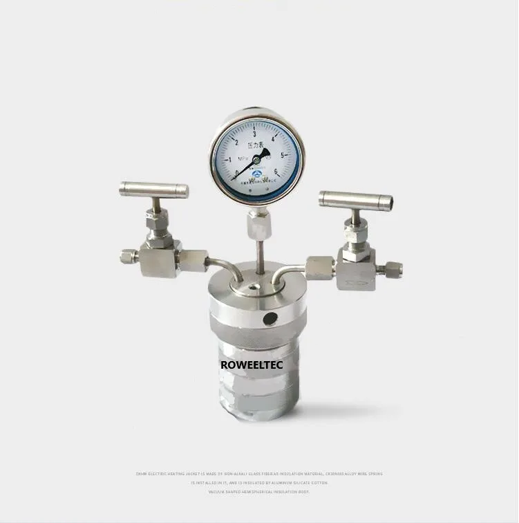 

500ml Hydrothermal Synthesis Autoclave Reactor Vessel + Inlet Outlet Gauge 6Mpa High Quality H#