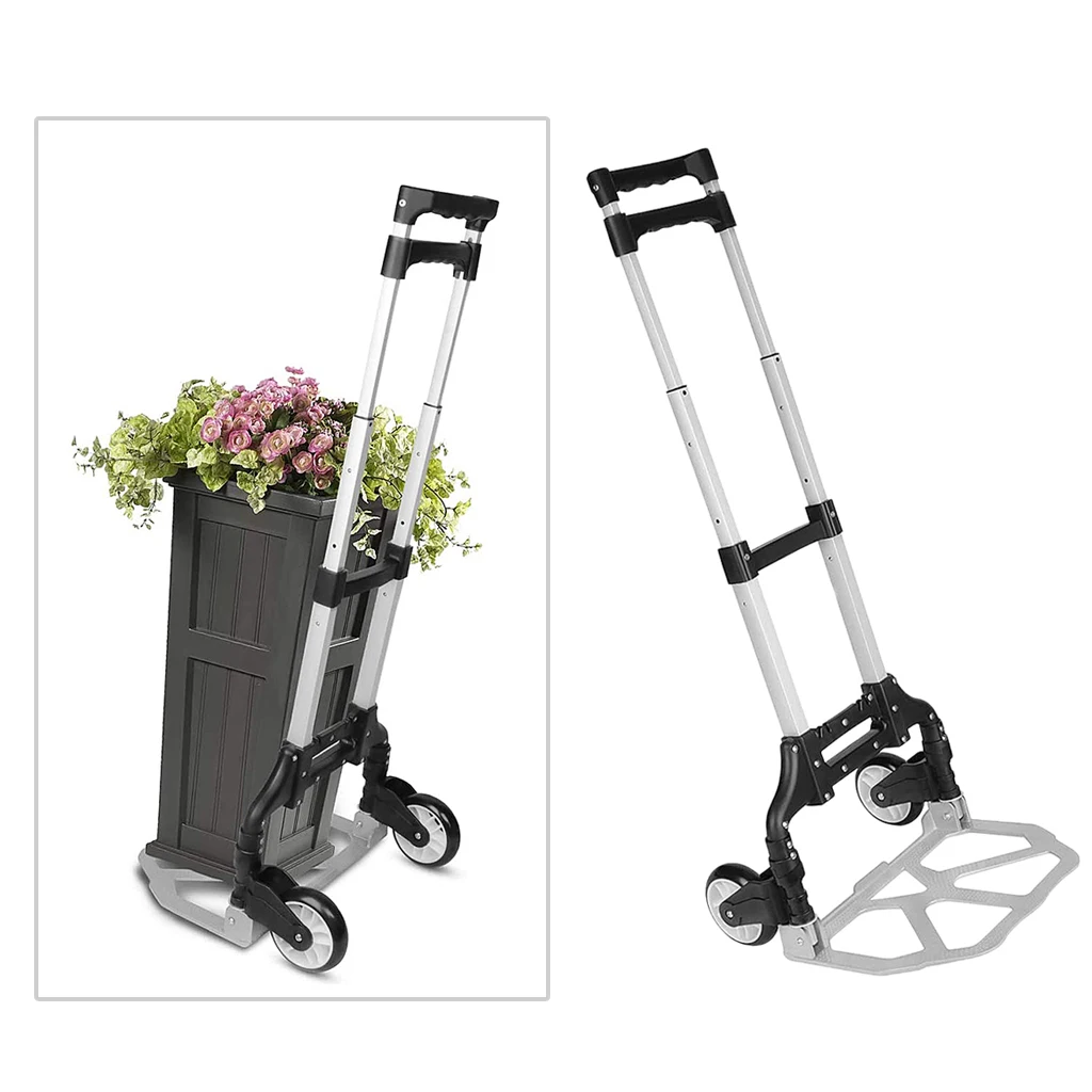 

Collapsible Hand Truck Lightweight Barrow Cart for Luggage Shopping 160 lbs