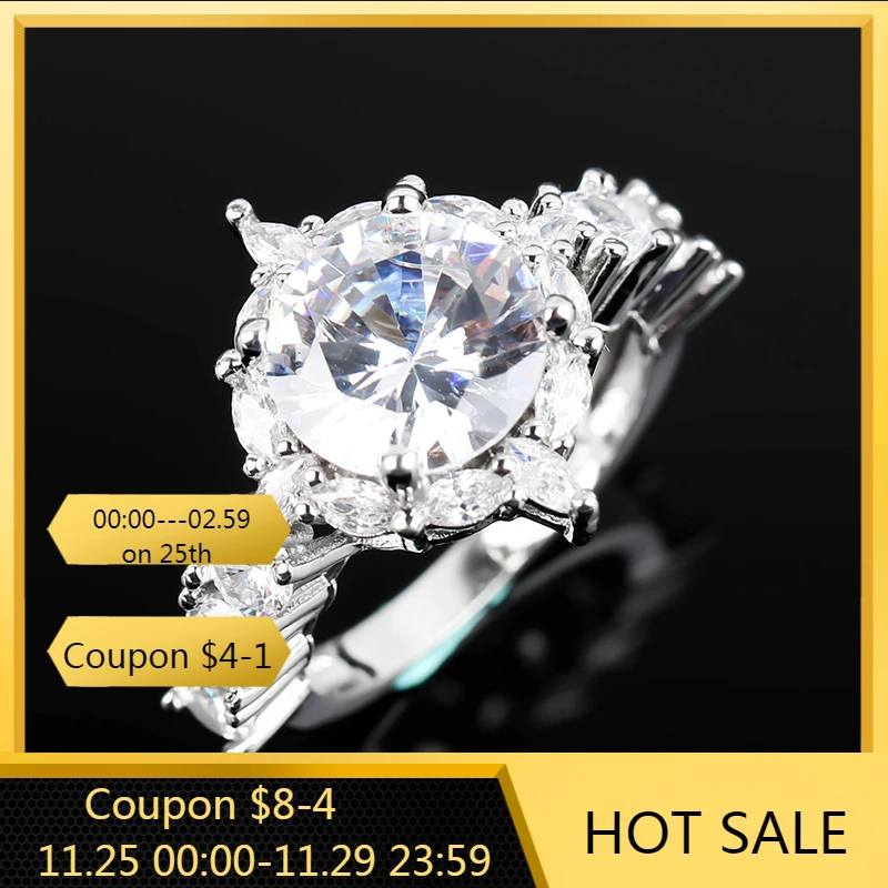 

Elegant Bright White Crystal CZ Rings Engagement For Women Luxury Jewelry Whole Sale Couples Wedding Gift Mens Q251