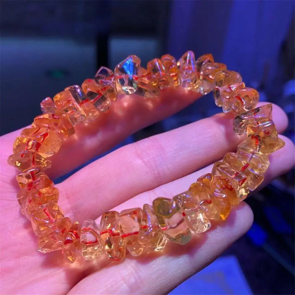 Браслет из натурального желтого цитрина и кварца 8 мм | Украшения аксессуары