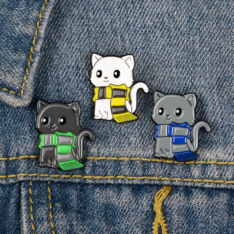 Милые Броши в виде животных трех цветов для шарфа котенка броши Ювелирные