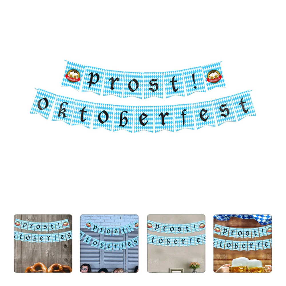 

1 Set Oktoberfest Party Decors Hanging Banners Party Supplies (Assorted Color)