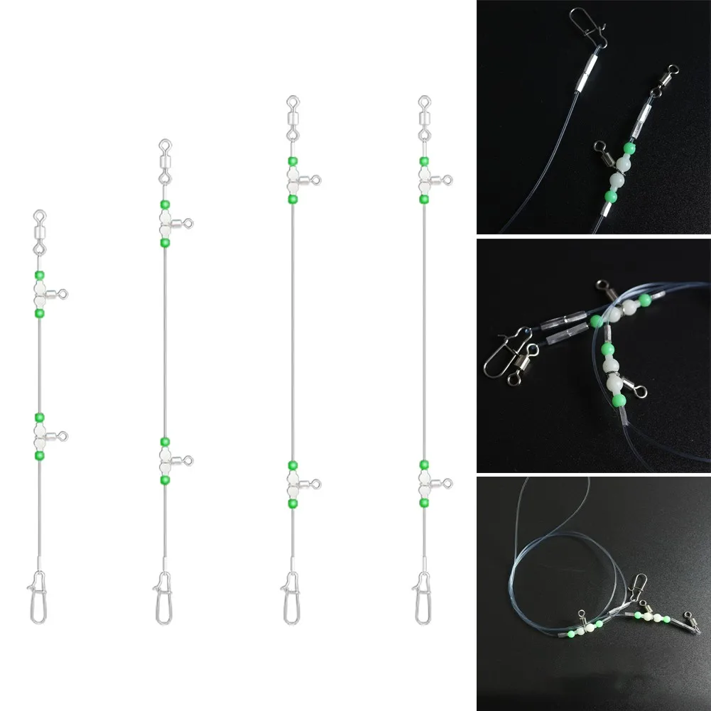 

1 Group Fishing Tackle Line Swivels Night Luminous Beads Pins Rolling Connector 360 Degree Rotation Fishing Tackle Accessories