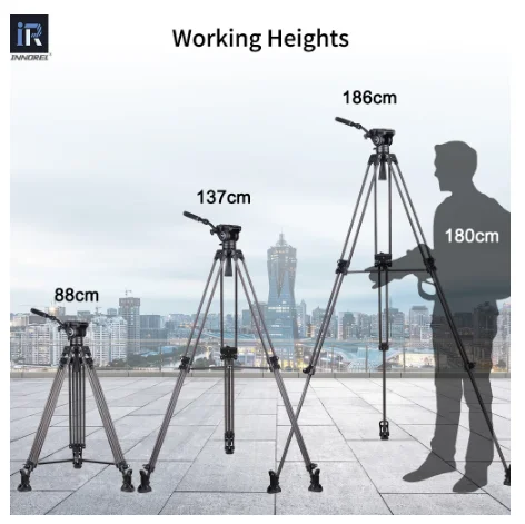 INNOREL VT80C Professional Carbon Fiber Video Tripod Fluid Head For DSLR Camera Camcorder Slider 1.86M 12kg Load | Электроника