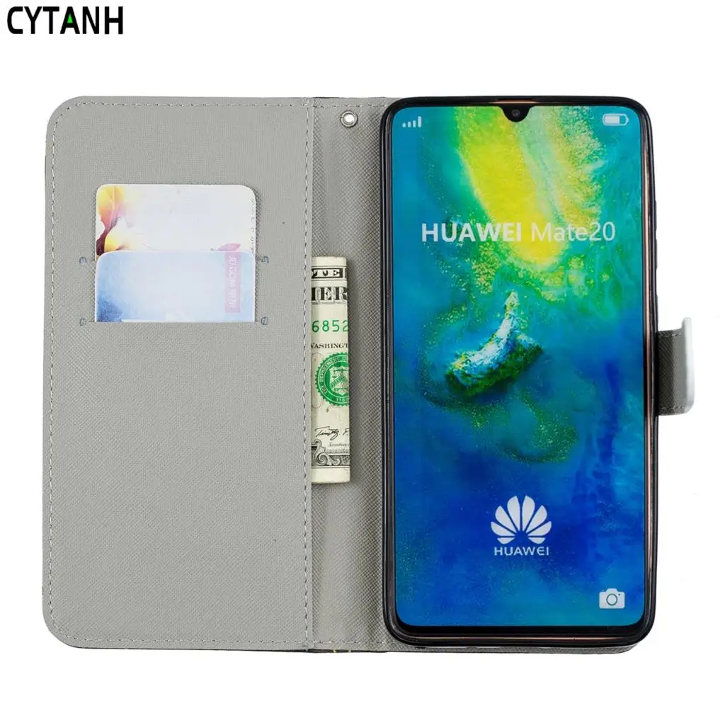 Для Huawei Mate 20 откидной кожаный чехол-бумажник с отделением для карт и подставкой