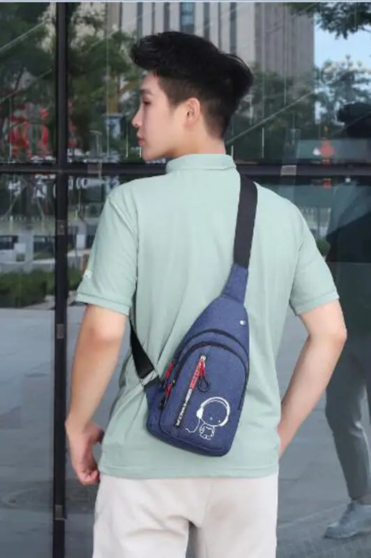 Маленькая мужская нагрудная сумка рюкзак слинг на плечо кросс боди уличная