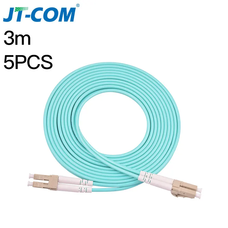 3m 5pcs 10G OM3 LC / UPC-LC / UPC Многорежимный дуплекс 2,0 мм или 3,0 мм Волоконно-оптический соединительный кабель LC-LC Волоконно-оптический соединительный кабель 3M 5M 10M 15M Волоконно-оптический перемычка - Цвет: 3m 5pcs