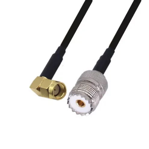 

LMR195 Cable RP-SMA Male Right Angle To UHF PL259 Female Connector Low Loss RF Coaxial Extension Jumper Cable