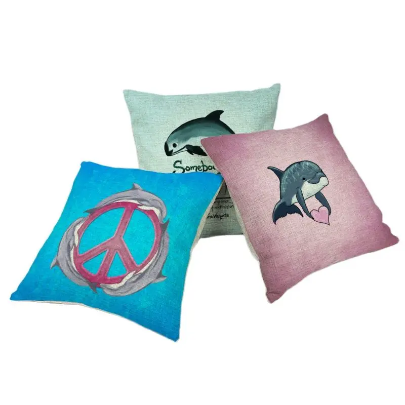 Яркая милая наволочка с рисунком дельфина 45*45 см пляжное кресло детская