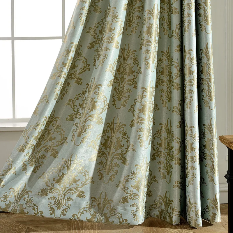 

High-end Curtains for Living Dining Room Bedroom European Style Jacquard Curtains Tulle Cationic Physical Shading Custom Made