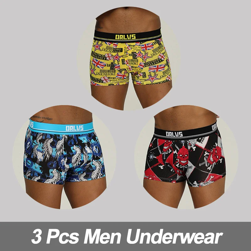 (3)OR303-BEY 3 шт., сексуальное нижнее белье cueca, боксеры для мужчин, сетчатые шорты размера плюс, однотонная мужская одежда, боксеры, трусы, шорты, сексуальные трусы для полных мужчин, 100 кг, s - Цвет: (3)OR303-BEY
