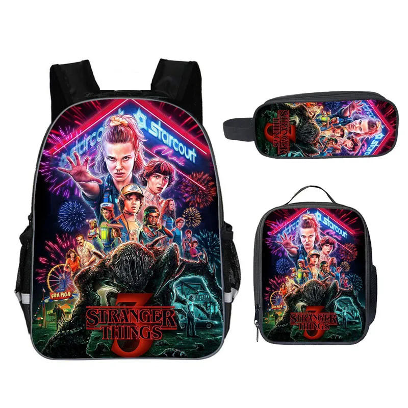 backpack bag Комплект из 3 предметов, Оксфорд, студенческий рюкзак для мальчиков, странные вещи, рюкзак для детей/детские школьные сумки ортопедические рюкзаки - Цвет: backpack bag