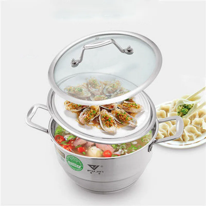 Горшок из нержавеющей стали маленький пароварка двойной утолщение для